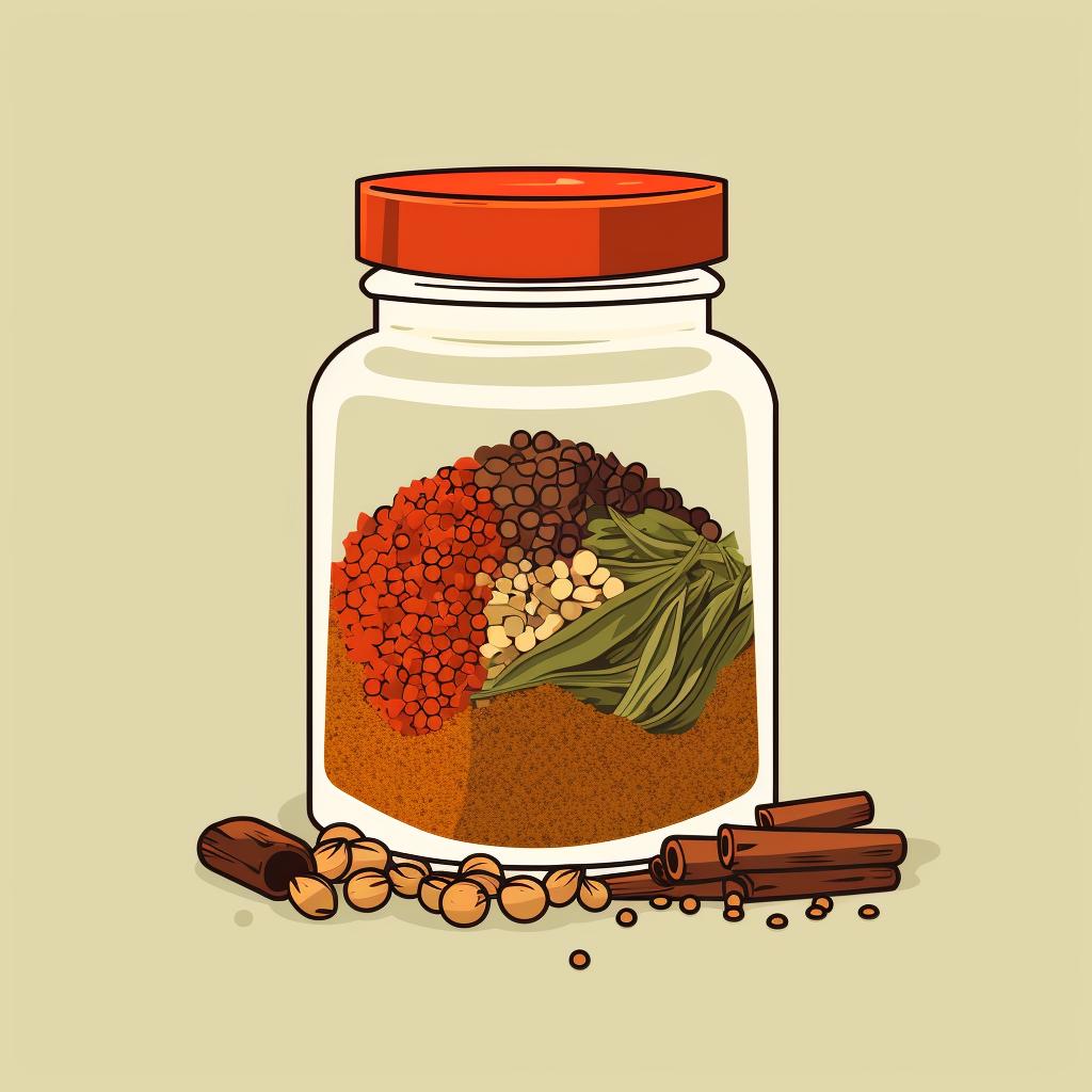 Spice mix in an airtight container